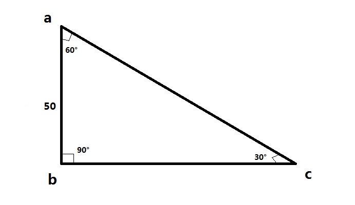 急求:直角三角形知道3个角的度数和一条直角边的长度,求另一条边长和