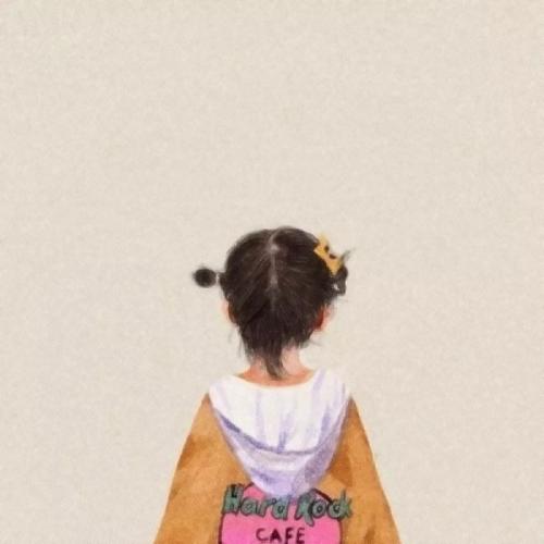 女生手绘背影头像