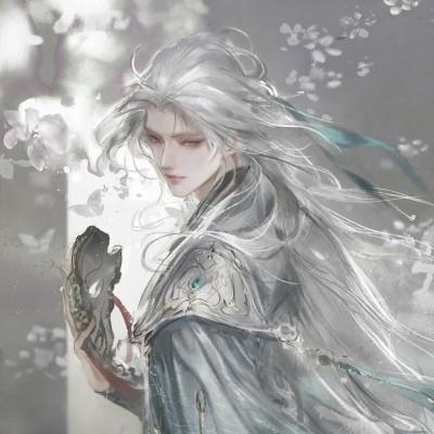 古风男漫,仙气满满的男生头像,高冷,成熟,森系,黑白.