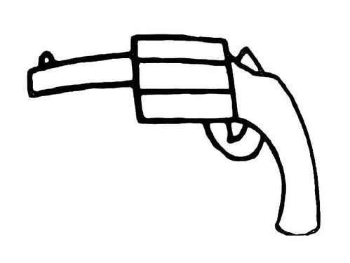 左轮手枪武器简笔画步骤图片大全