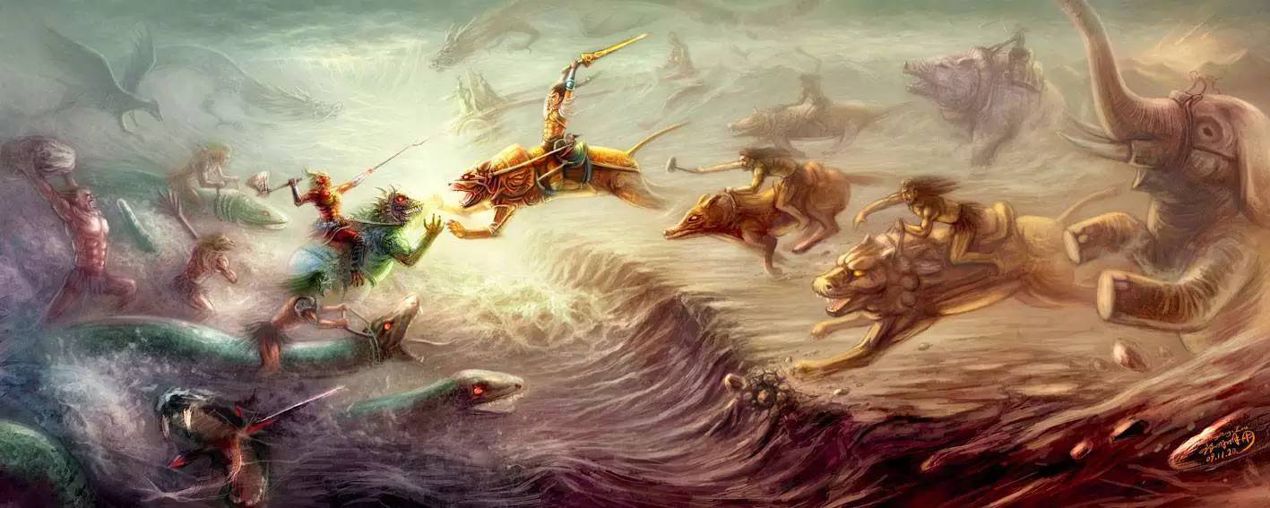 (根据"黄帝大战蚩尤"所创作漫画) 黄帝最后一统了天下.