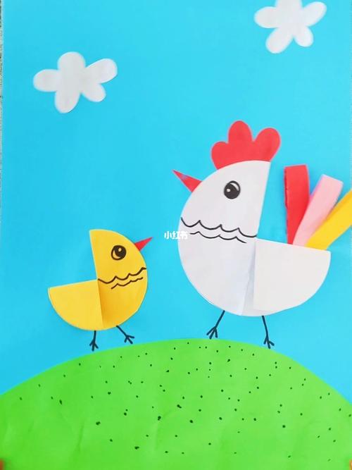 小鸡拼贴画_手工制作_手工_兴趣爱好_手工