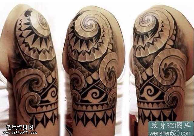 手臂玛雅图腾纹身图案