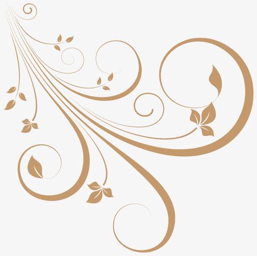 棕色线条花朵花纹免抠素材免费下载_觅元素51yuansu.com