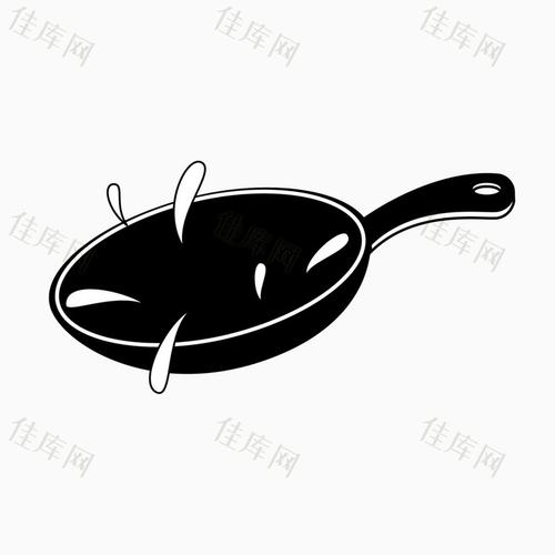 卡通黑色炒锅矢量
