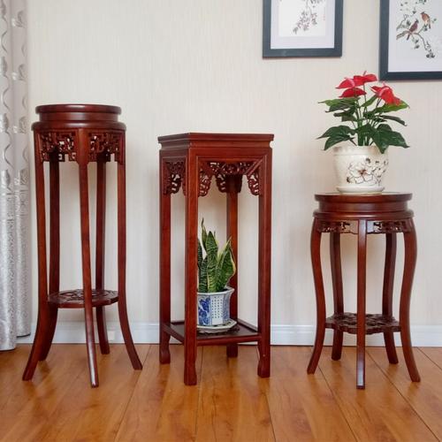 实木花架客厅木质室内绿萝吊兰仿古新中式鱼缸花盆摆花架子落地架