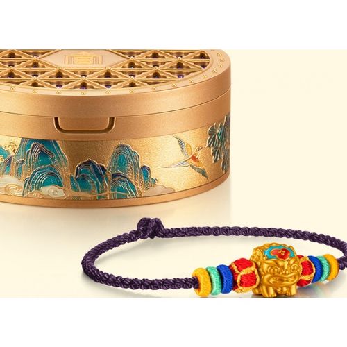 建行故宫瑞兽文创新品瑞兽迎吉 古法3d金手链建行故宫