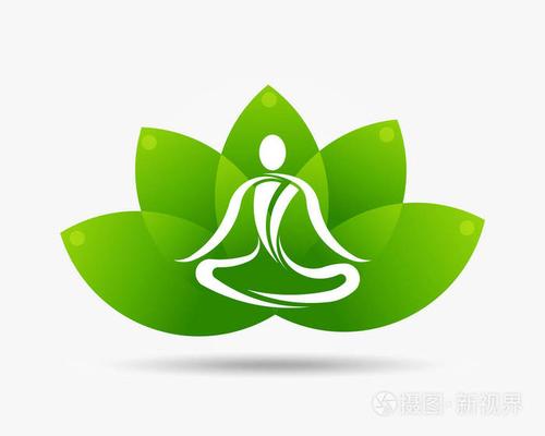 瑜伽莲花标志插图