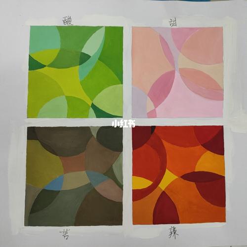色彩构成 主题 :酸甜苦辣_色彩构成_人文_绘画
