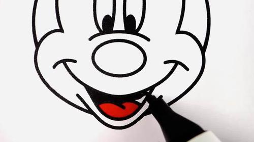 儿童涂鸦简笔画:可爱的老鼠米奇绘画