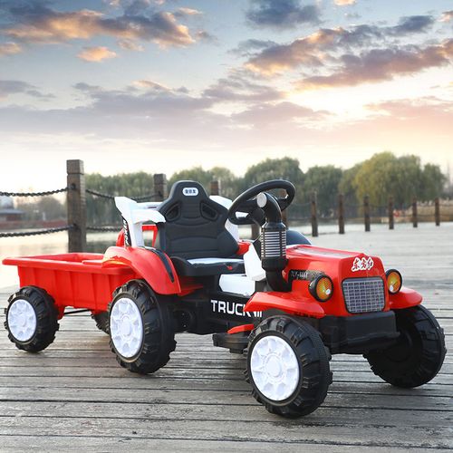 网红拖拉机玩具车可坐人带斗超大号儿童电动仿真男孩东方红小四轮