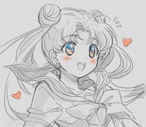 美少女战士简笔画大头像