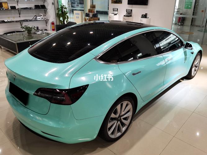 特斯拉model3 改色膜 钻石珠光tiffany_特斯拉怎么样_钻石_珠光