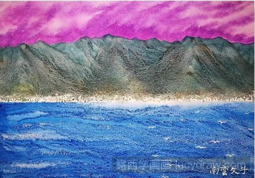 一组苍山洱海水彩风景画