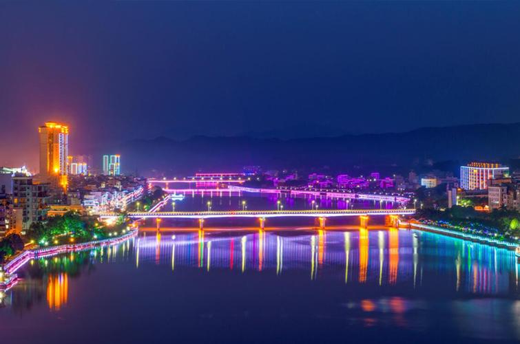 容县绣江夜景