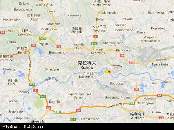 克拉科夫地图 - 克拉科夫电子地图 - 克拉科夫高清地图 - 2021年
