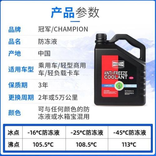 冠军汽车防冻液绿色红色发动机冷却液水箱宝冷冻液四