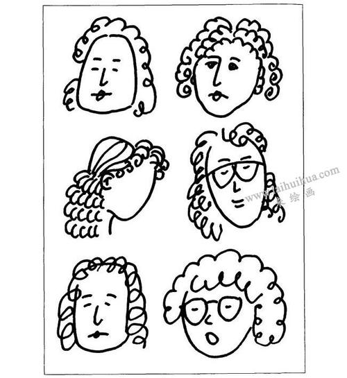 卷发头像的儿童画法