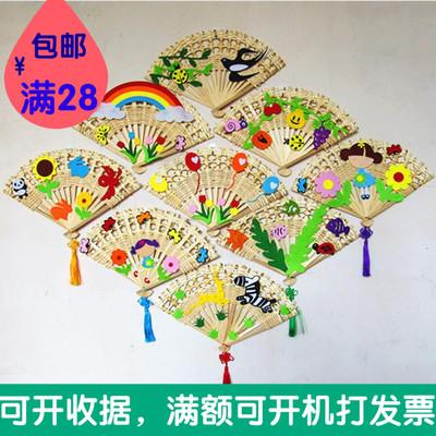 幼儿园竹扇装饰走廊吊饰 室内外创意中国风diy竹编制品竹扇子挂饰