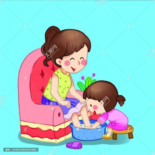 学前班的宝宝可以帮妈妈洗洗脚