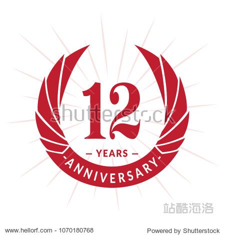 elegant anniversary design. 12 years logo.