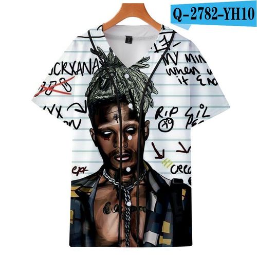 歌手XXXTENTACION,歌手XXXTENTACION 动漫 跨境新说唱歌手xxxtentacion周边3d全彩棒球衫欧美潮人开衫