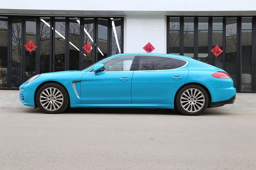 保时捷帕拉梅拉panamera全车改色迈阿密蓝