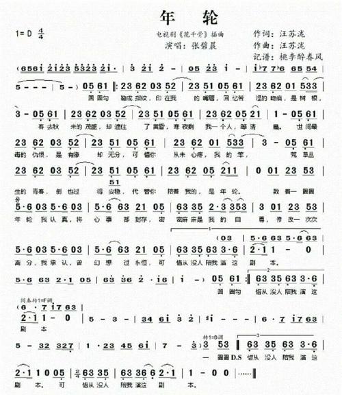 花千骨年轮钢琴曲谱数字版