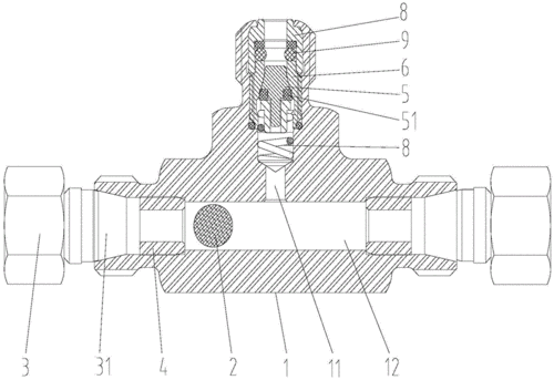 钢球式三通梭阀接头_cn201921004478.6_知雀网