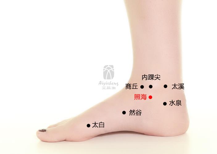 【保养穴位】 重点穴:涌泉穴,复溜穴,太溪穴 常