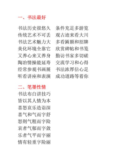 书法口诀全集.docx