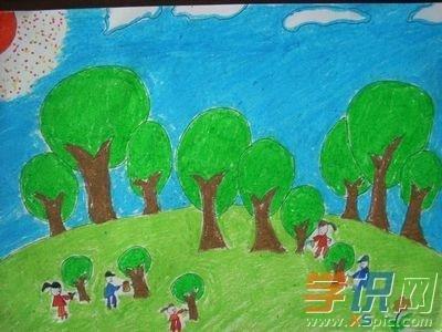 关于 植树节儿童画图片大全