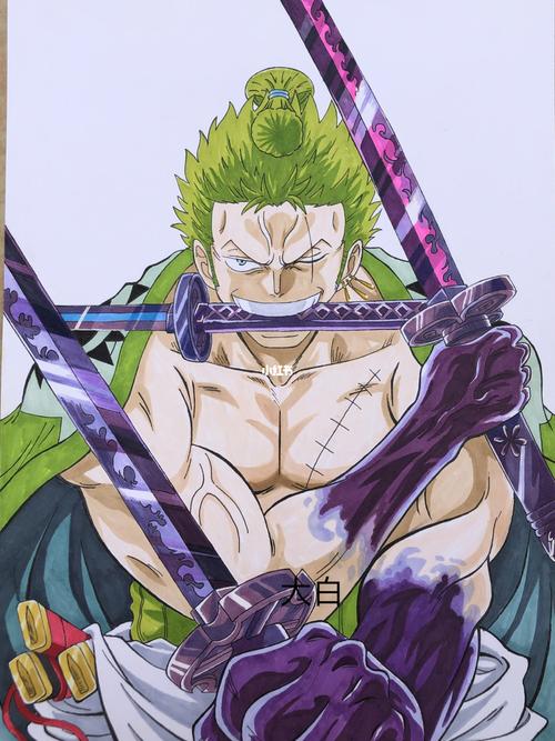 和之国索隆_海贼王_手绘_马克笔_海贼王手绘_人文_绘画