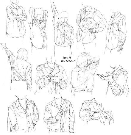 sai资源库# 动漫西装男的动态&衣服褶皱,绘画衣服的时候可以参考借鉴