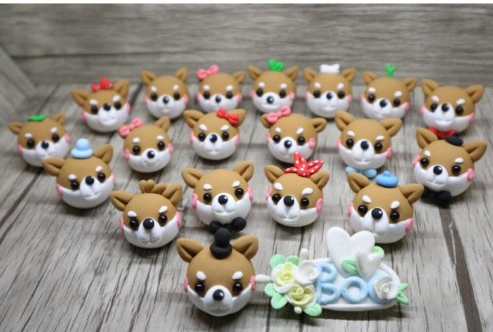 柴犬样子的粘土小发卡制作