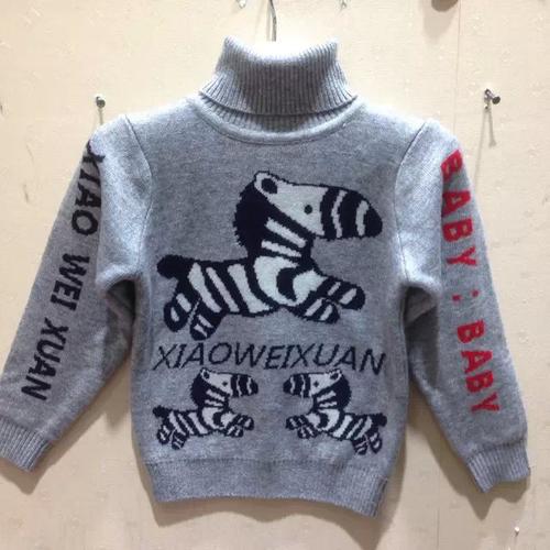【四季青童装】冬款童装韩版小马儿童羊绒毛衣中小童纯棉高领毛衣