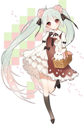 倾听ぃ樱花飘落的声音采集到初音 插画手绘 二次元美女 动漫 萌 壁纸