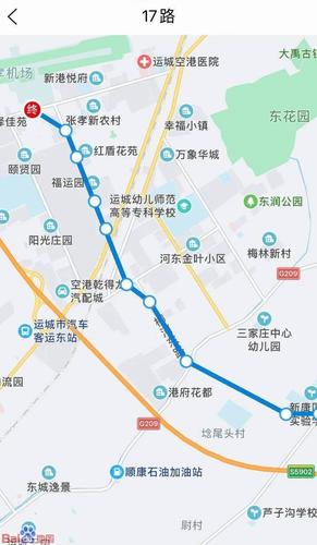 现阶段17路临时绕行康杰北路,雷达街行驶(同13路绕行路线)沿途临时