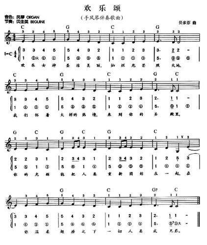 欢乐颂德简谱