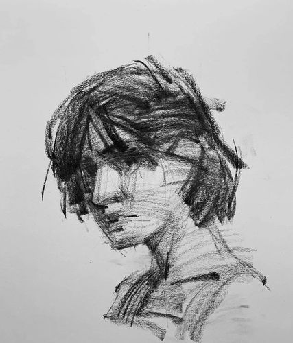 一年画7200张木炭条素描网友成功是留给疯子的