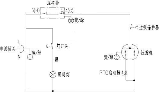 初中简易冰箱电路图