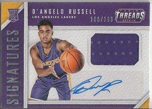 nba球星卡 panini 湖人队 拉塞尔 签名 新秀球衣亲笔签字卡