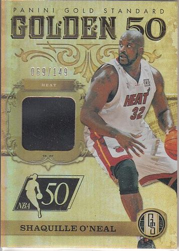 nba球星卡 panini 热火队大鲨鱼 奥尼尔 经典金砖限量球衣卡商品图片