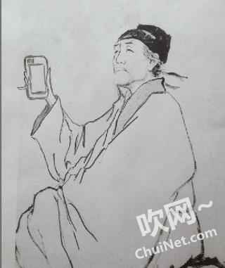 诗人仰望天空的简笔画