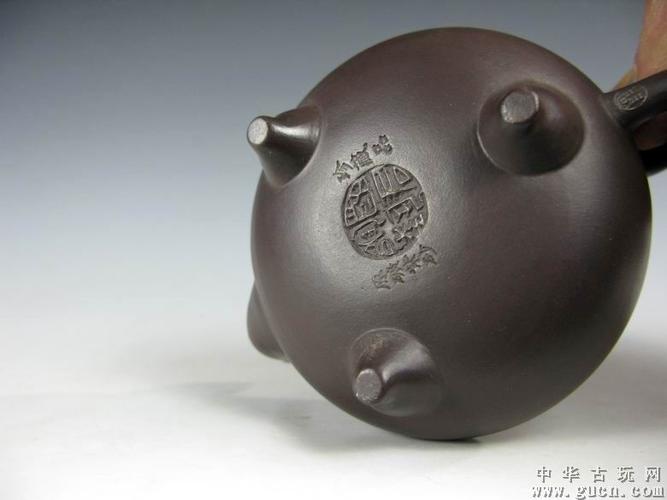 紫砂壶优质老紫泥漂亮茄段壶国家级周国君作品证书收藏级