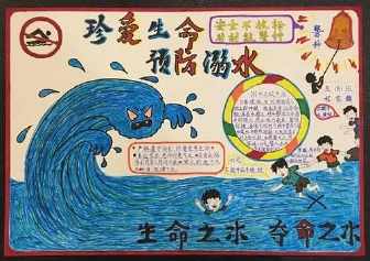 有图又有字防溺水的手抄报 防溺水的手抄报