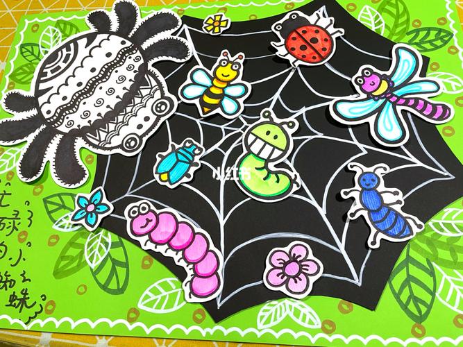 儿童画 创意绘画 忙碌的小蜘蛛_儿童画_绘画_创意儿童