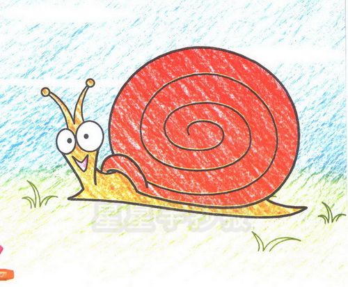 蜗牛简笔画简单画法