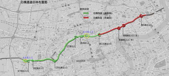 普陀区,静安区,虹口区和杨浦区,是上海市内环内"三横三纵","井"字形