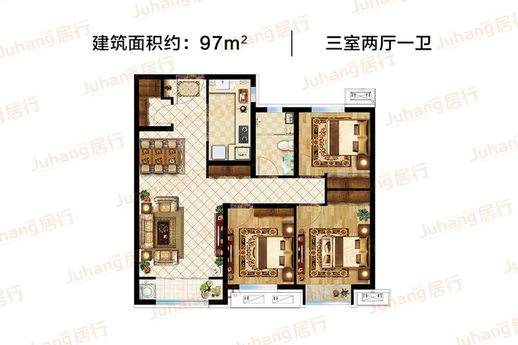 铂悦山97㎡户型图